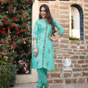 Ladies Cotton Party wear Kurti and Pant