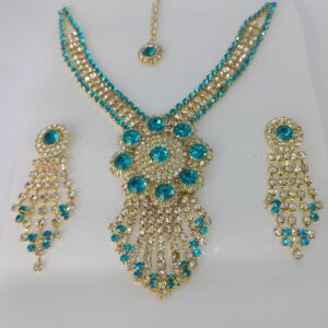 Indian Necklace  Shining Diva Blue Kundan Traditional Necklace
