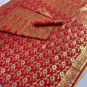 PURE BANARASI Handloom Weaving soft Silk Saree