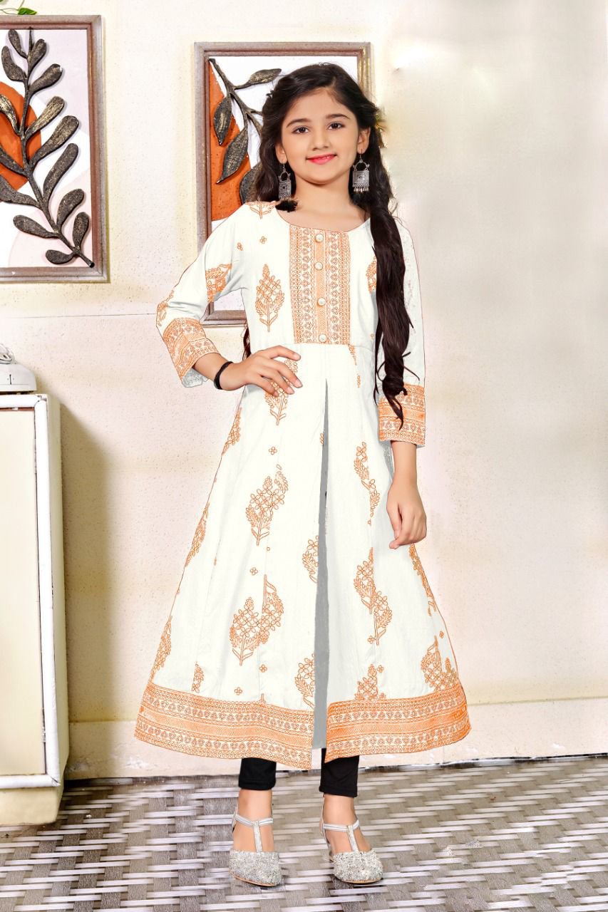 Floral Hand Block Printed White Straight Cut Kurti - Byhand I Indian Ethnic  Wear Online I Sustainable Fashion I Handmade Clothes